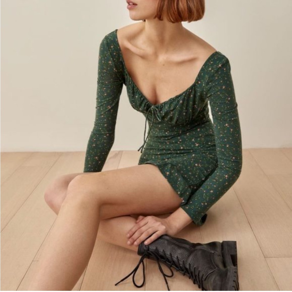Reformation floral print mini dress, size S
